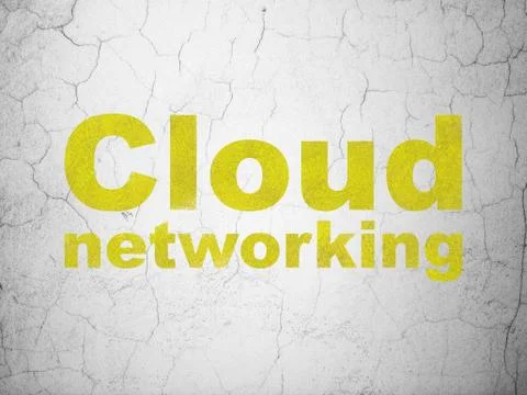 Cloud technology concept: Cloud Networking on wall background Stock Illustration