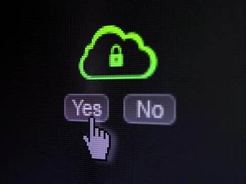 Cloud technology concept: Cloud With Padlock イラスト素材