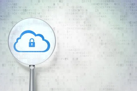 Cloud technology concept: Cloud With Padlock on digital イラスト素材