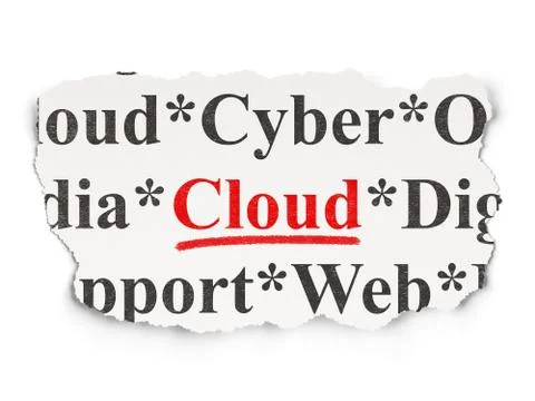 Cloud technology concept: Cloud on Paper background 스톡 일러스트