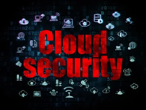 Cloud technology concept: Cloud Security on Digital background Stock Illustration