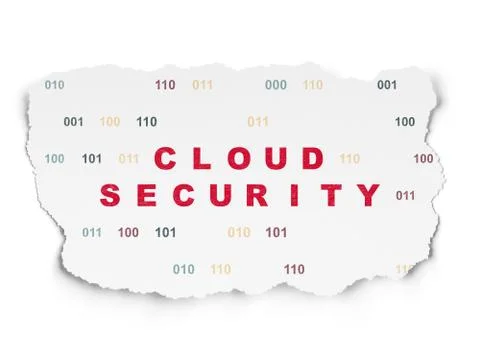 Cloud technology concept: Cloud Security on Torn Paper background Illustrazione stock