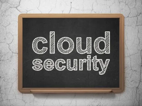 Cloud technology concept: Cloud Security on chalkboard background Stock Illustration
