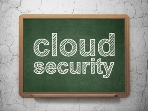 Cloud technology concept: Cloud Security on chalkboard background Illustrazione stock