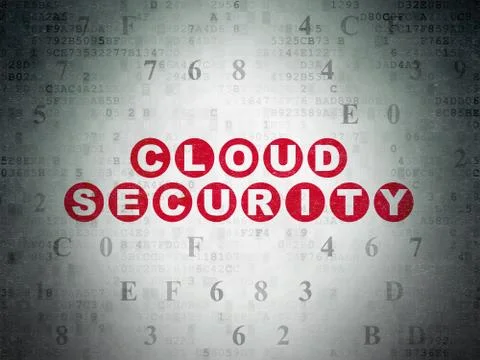 Cloud technology concept: Cloud Security on Digital Data Paper background 스톡 일러스트