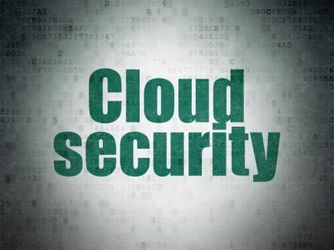 Cloud technology concept: Cloud Security on Digital Data Paper background 스톡 일러스트