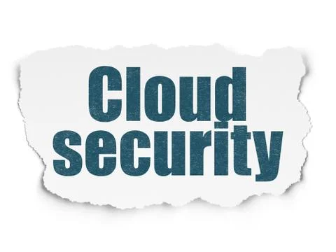 Cloud technology concept: Cloud Security on Torn Paper background Illustrazione stock