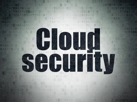 Cloud technology concept: Cloud Security on Digital Data Paper background Illustrazione stock