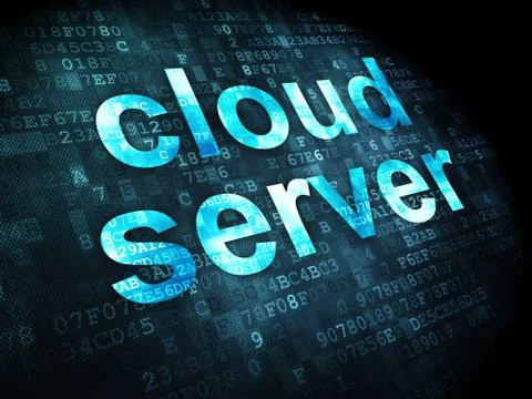 Cloud technology concept: Cloud Server on digital background Stock Illustration