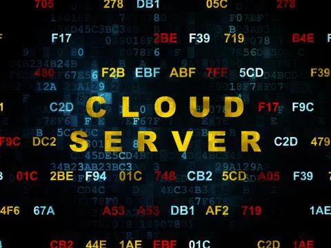 Cloud technology concept: Cloud Server on Digital background Stock-Illustration
