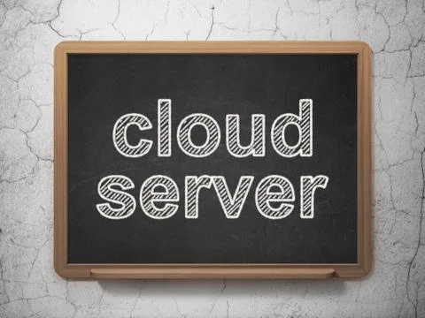 Cloud technology concept: Cloud Server on chalkboard background Illustrazione stock