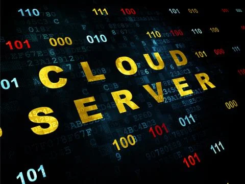 Cloud technology concept: Cloud Server on Digital background Stock Illustration