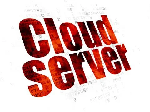 Cloud technology concept: Cloud Server on Digital background Illustrazione stock