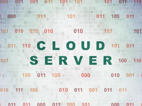 Cloud technology concept: Cloud Server on Digital Data Paper background Stock Illustration