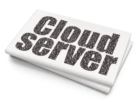 Cloud technology concept: Cloud Server on Blank Newspaper background 스톡 일러스트