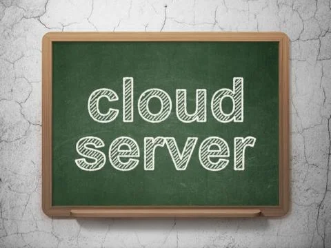 Cloud technology concept: Cloud Server on chalkboard background Illustrazione stock