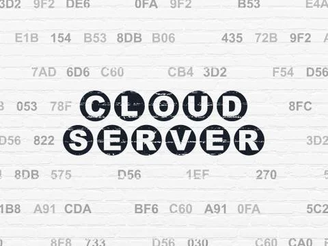Cloud technology concept: Cloud Server on wall background イラスト素材