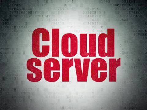 Cloud technology concept: Cloud Server on Digital Data Paper background Stockillustratie