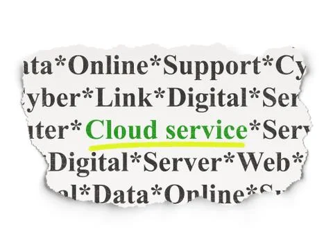 Cloud technology concept: Cloud Service on Paper background Stock Illustration
