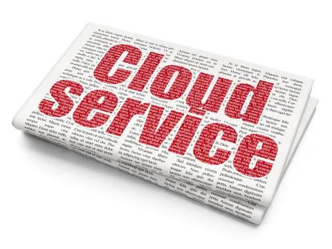 Cloud technology concept: Cloud Service on Newspaper background Stock Illustration