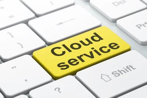 Cloud technology concept: Cloud Service on computer keyboard background Stock Illustration