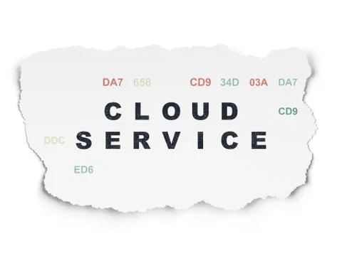 Cloud technology concept: Cloud Service on Torn Paper background Stock Illustration