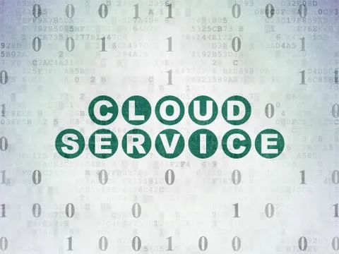 Cloud technology concept: Cloud Service on Digital Data Paper background Stock Illustration