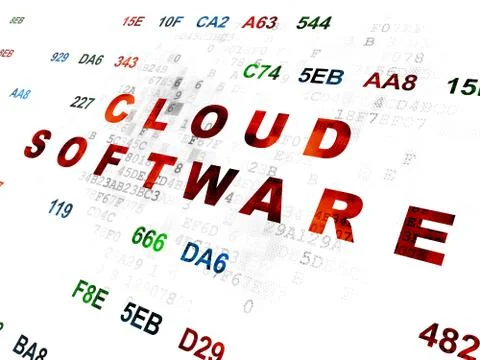 Cloud technology concept: Cloud Software on Digital background Stock-Illustration