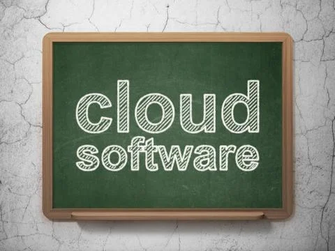 Cloud technology concept: Cloud Software on chalkboard background 스톡 일러스트