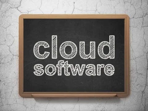 Cloud technology concept: Cloud Software on chalkboard background 스톡 일러스트