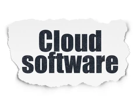 Cloud technology concept: Cloud Software on Torn Paper background 스톡 일러스트