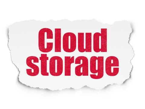 Cloud technology concept: Cloud Storage on Torn Paper background Illustrazione stock