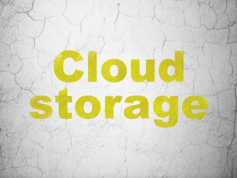 Cloud technology concept: Cloud Storage on wall background イラスト素材