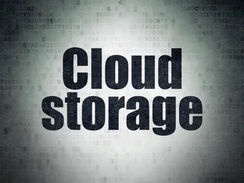 Cloud technology concept: Cloud Storage on Digital Data Paper background Stock Illustration