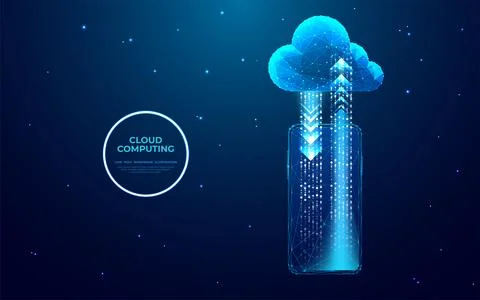 Cloud Technology Concept. Cloud Storage with Arrows Up and down Stock Illustration