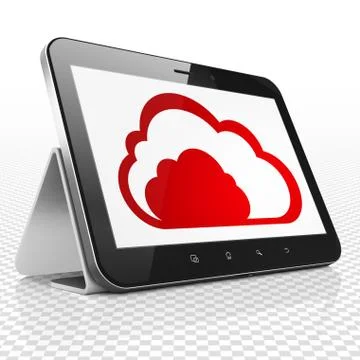 Cloud technology concept: Cloud on Tablet Computer display Stock Illustration