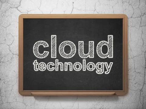 Cloud technology concept: Cloud Technology on chalkboard background Stock Illustration