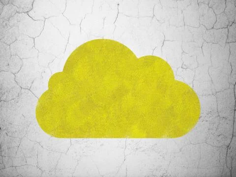 Cloud technology concept: Cloud on wall background Illustrazione stock
