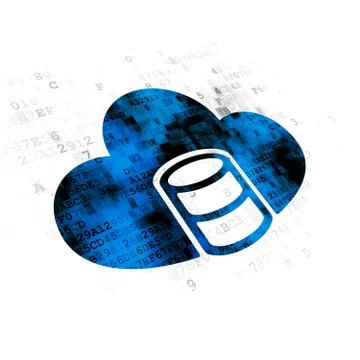 Cloud technology concept: Database With Cloud on Digital background Stock Illustration