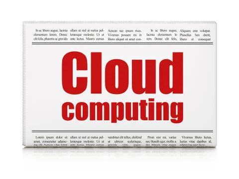 Cloud technology concept: newspaper headline Cloud Computing Stock Illustration