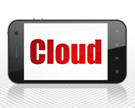 Cloud technology concept: Smartphone with Cloud on display Stock Illustration