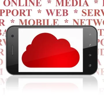 Cloud technology concept: Smartphone with Cloud on display イラスト素材