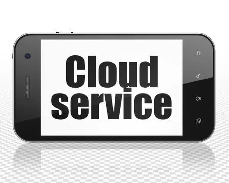 Cloud technology concept: Smartphone with Cloud Service on display Stock Illustration