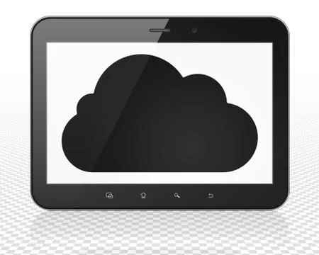Cloud technology concept: Tablet Pc Computer with Cloud on display Stock Illustration