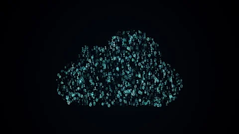 Cloud technology conception, chaotically slow moving zero and one real digits Stock Footage 245045085