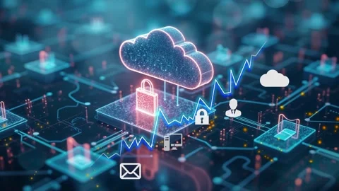 Cloud Technology Concepts Understanding the Future of Secure Data Stock Footage 302834640