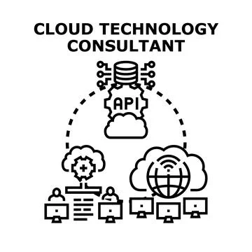 Cloud technology consultant providing digital solution expertise Illustrazione stock