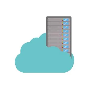 Cloud technology data server storage Stock Illustration