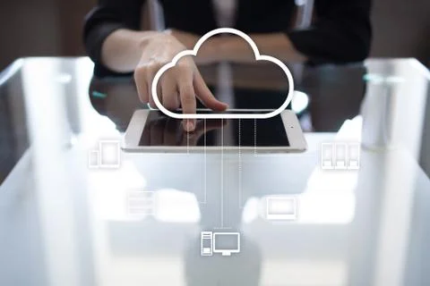 Cloud technology. Data storage. Networking and internet service concept Stock-Fotos