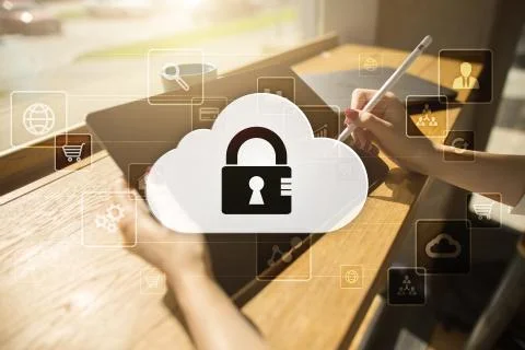 Cloud technology. Data storage. Networking and internet service concept 写真素材